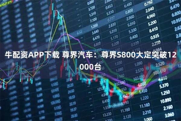 牛配资APP下载 尊界汽车：尊界S800大定突破12000台